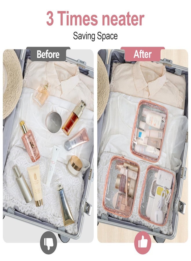 F-color TSA Approved Toiletry Bag 3 Medium - Clear Toiletry Bag Clear Makeup for Women, Quart Size Travel Bag, Carry on Airport Airline Compliant Bag, Leopard Print(for age 12 or above) - Image 5